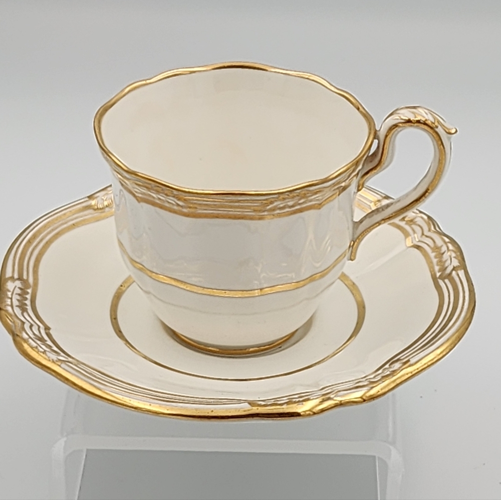 Spode Cream and Gold Demitasse Cup And Saucer Set
